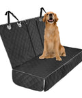Waterproof Dog Car Seat Cover For Back Seat Universal Nonslip Protector installed with a dog sitting, fits cars and SUVs.