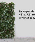Expandable Artificial Ivy Privacy Screen For Patio Balcony Garden And Backyard Outdoor Privacy Panels Weather Resistant No Fuss Easy Setup Faux Greenery Hedge Panel Leaf Wall Decor One Piece shown partially expanded