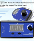 Pro Grade RC Servo And ESC Consistency Tester For Helicopters Planes And Cars with digital display and rotary knob adjustment.