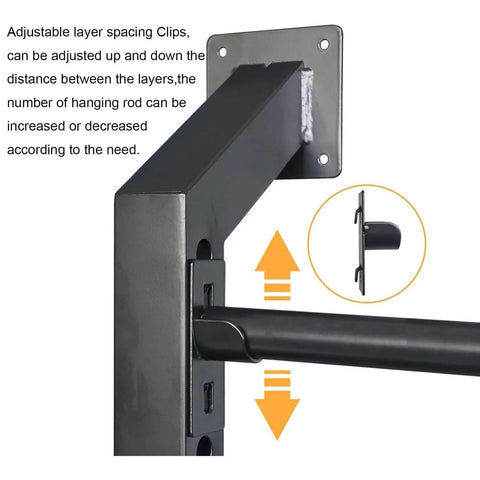 Beefy Wall Mounted Vinyl Storage Rack For Three Rollers Textile Samples And Transfer Paper Organizer adjustable clips detail