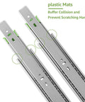 Heavy Duty 16 Inch Drawer Slides Set Of 3 Pairs Full Extension Under Mount Ball Bearing Silver Finish close-up view