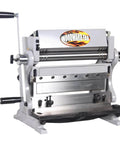 12 Inch 3 In 1 Sheet Metal Heavy Duty Pro Grade Shear Brake Roll Machine with 5 Adjustable Hardened Fingers in workshop setting