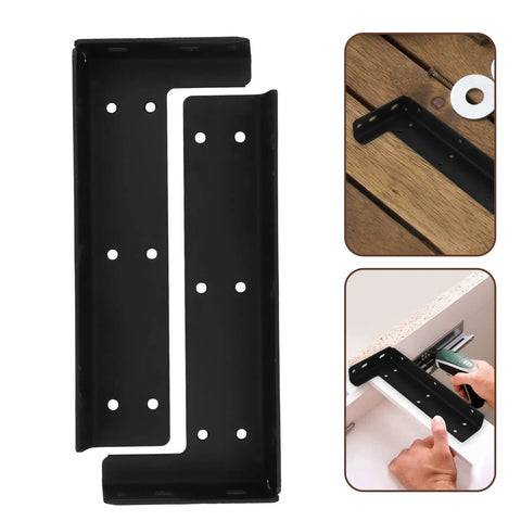 Heavy Duty Floating Shelf Brackets Set Of 2 Wall Mounted Invisible Iron Supports for 3cm Thick Panels in use