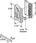 Sliding Screen Door Latch And Pull In Black Easy Install For Superior Aluminum Precision And Other Brands With 9 By 32 Inch Mounting Holes Non Handed Design For Both Left Or Right Doors Tough Plastic Pull Single Pack Replacement diagram with dimensions and components.
