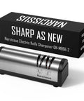 Fast 2 Stage Electric Knife Sharpener For Home Kitchen, Pro Grade Sharpening And Polishing, with brushed stainless steel finish