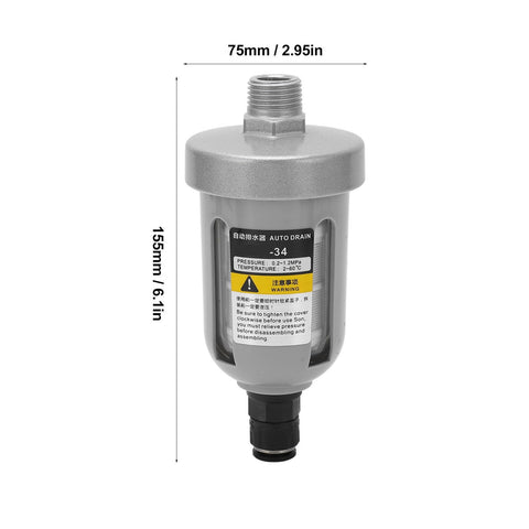 Pro Grade Auto Drain Valve For Air Compressors DN15 0.2-1.2 MPa Mini Translucent Series Floating Ball Aluminum Shell