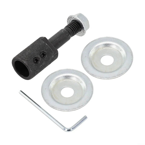 Spindle Adapter For Grinders And Drills Pro Grade Boss Level Polishing Accessory Kit with hex key and washers on white background