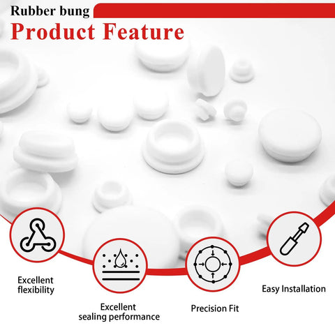80 Piece Silicone Hole Plug Set For DIY Projects Do It All With Assorted Hole Sizes Product Feature Rubber Bung in 7 Sizes