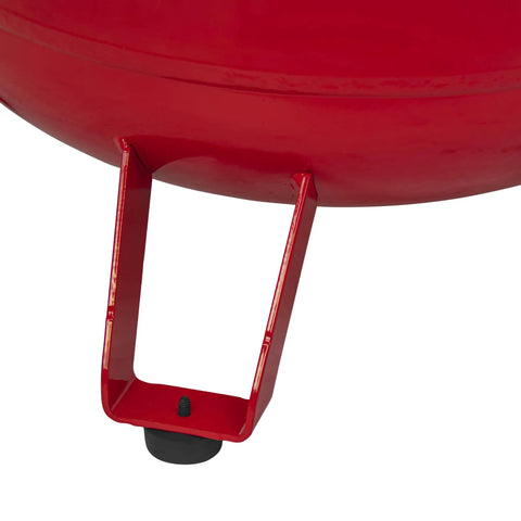 Base and support bracket of Smooth Operator 33 Gallon Air Compressor with a robust red steel construction.
