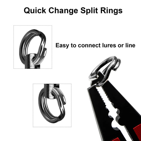 Saltwater Fishing Swivel Set With Stainless Steel Ball Bearing Connectors Beefy High Strength Swivels For Saltwater Tackle Corrosion Resistant Black Nickel Finish 25 Pcs 8 Lbs quick change split rings for lures and line
