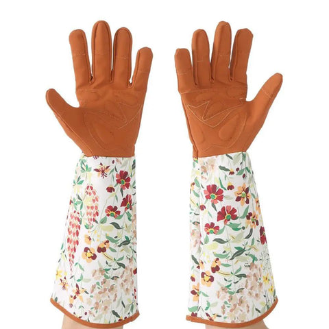 Leather Rose Gardening Gloves Thorn Proof Pruning Gloves with Puncture Resistant Long Sleeve Cuff for Blackberry Plants and Rose Bushes