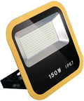 JUDYSSY Solar Flood Lights Working Light Led Flood Light 150W Spotlight outdoor waterproof wall light in yellow and black design.