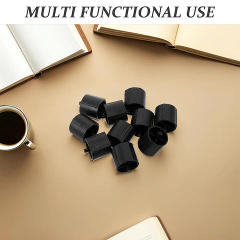 12 Pack Plastic Tape Dispenser Replacement Cores, No Sweat Install, Smooth Tape Application, Durable Spare Parts For Home Office, School And Desk Supplies black plastic cores on desk