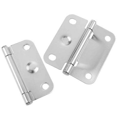 Stainless Steel Cooler Hinge Replacement Kit With Mounting Screws 2 Pack shown front view, rust resistant metal hinges.