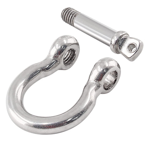 Six Pack 6mm Screw Pin Anchor Shackles Quarter Inch Heavy Duty 304 Stainless Steel Bow Shackles for Sailboat Rigging