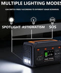 Your Go To Portable Power Station 300W 270Wh Lithium Battery Solar Generator with lighting modes display