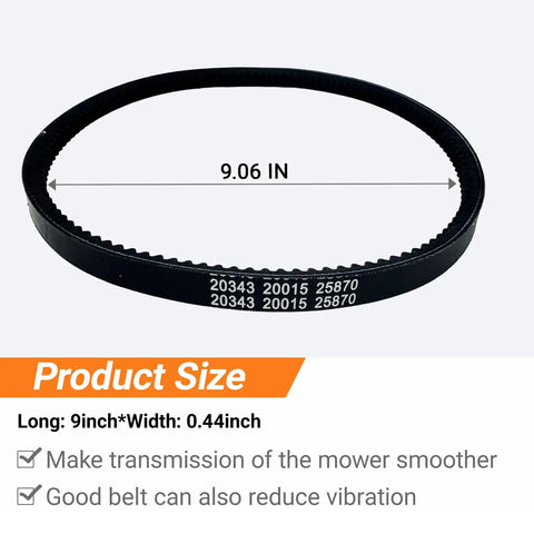 Heavy Duty Drive Belt For Versa Tiller And Rear Tine Tiller Cultivator 12 X 728 Type 4L, dimensions 9.06 inches