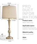 Dimmable Touch Control 25 Inch Modern USB Table Lamp Set of 2 with brass finish shown with detailed measurements and features.