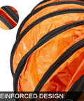Flexible PVC Duct Hose For Your HVAC Setup Flame Retardant Hard Wearing Beefy Heavy Duty Ventilation Ducting, close-up of orange material