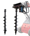Heavy-Duty Auger Attachment For Mini Skid Steer Loader With 5.9 Inch And 7.87 Inch Drill Bits Hydraulic Post Hole Digger