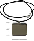 Cartoon Man on Ocean Rowing Inflatable Raft Pendant Necklace With Rectangular 1 Inch Charm, 17 Inch Black Rubber Cord
