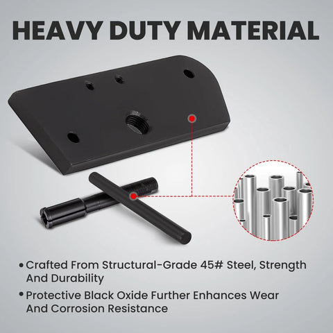Harley Evolution camshaft bearing installer and puller kit; black steel construction with base block and rod.