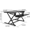 Ergonomic Height Adjustable Standing Desk With Smooth Rolling Casters Straight Up Solid Mobile Workstation dimensions 890mm by 590mm.