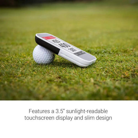 G80 All-in-One Pro-Grade GPS Golf Handheld With Integrated Launch Monitor, 3.5 Inch Sunlight-Readable Touchscreen on grass