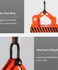 Heavy Duty Fully Automated Industrial Permanent Magnet Crane Alloy Steel Overhead Hoist Lifter For Iron Plates And Scrap Metal One Ton Capacity with strong lifting ring.