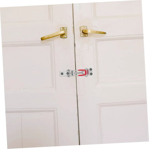 4 Pack Adjustable Metal Toggle Latch Clamps With Buckle Joint Design For Cabinets, Toolboxes, Doors, And Boxes, Heavy Duty Pull Latches, Easy Installation, Secure Locking on white cabinet doors