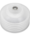 Flexible Hole Saw Dust Bowl Uses A Stretchy Rubber Gasket To Form An Airtight Seal Around Drill Bits and features a clear plastic design.