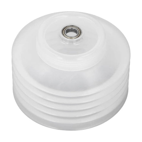 Flexible Hole Saw Dust Bowl Uses A Stretchy Rubber Gasket To Form An Airtight Seal Around Drill Bits and features a clear plastic design.