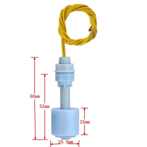 Six Pack Plastic PP Float Switch Water Level Sensor Kit For Aquariums DP5200 Model, 24.5mm float, 39cm cable