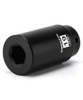 Half Inch Drive 19mm Harmonic Balancer Socket Chrome Moly Heavy Duty Crank Bolt Removal Tool with 6 Point Design in black