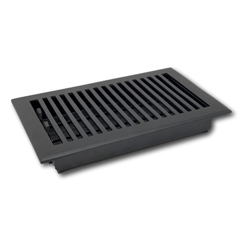 Dope Cast Aluminum Contemporary Black Vent Cover 4x14 For Floor Or Wall Registers With Adjustable Dampers, Durable Finish