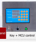Control panel of Heavy Duty Double Head Liquid Filling Machine With Magnetic Pump And Digital Speed Control Precision Bottling Setup.