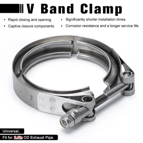 Universal 3.0 Inch Stainless Steel V Band Clamp for Turbo Downpipes and Exhaust Systems Built Tough for Boosted Cars Easy On Off Quick Release