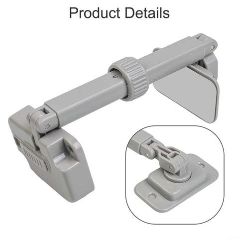 Gray adjustable ABS material locking system for cabinets, drawers, windows, ovens, and refrigerators, easy install, kid-safe proofing.