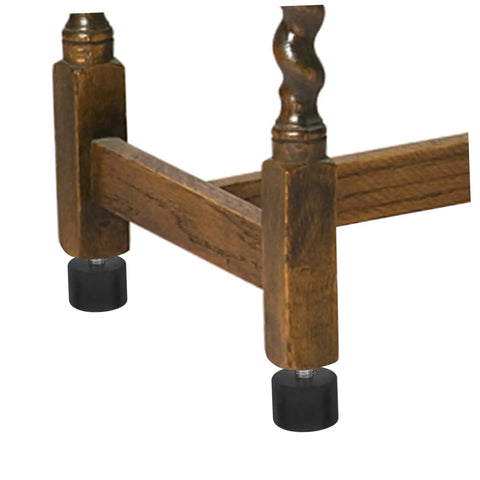 Adjustable Rubber Furniture Isolators For Anti Slip Vibration Control And Silent Mounts Leveling Feet shown on wooden table legs