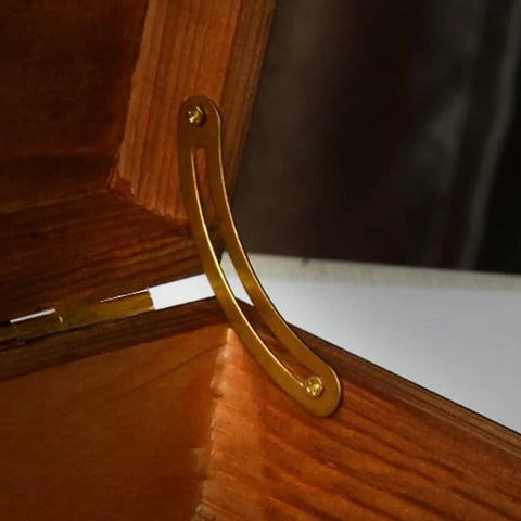 All Brass Shelf Support Hinges 60mm Golden Lid Support Bracket Set For Jewelry Box Cabinet Cupboard And Storage Shelves Durable Brass Construction