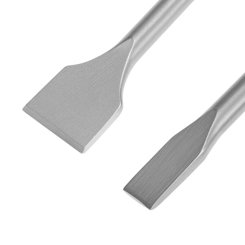 Masonry Chisel Set Four Piece For Rotary Hammer Drills Includes Point Flat Wide Scaling Tile Chisels Built Tough As Nails With 40CrMo Alloy Steel