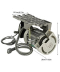 Brushless Servo Motor For Sewing Machines With Controller, 500-4500 RPM Adjustable, side view showing dimensions