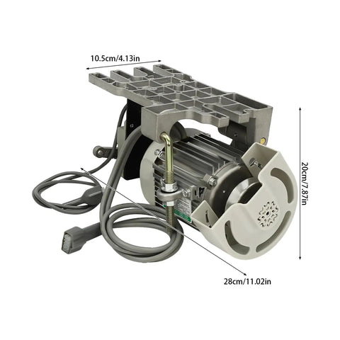 Brushless Servo Motor For Sewing Machines With Controller, 500-4500 RPM Adjustable, side view showing dimensions