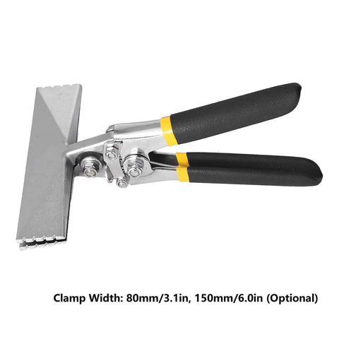 Heavy Duty Sheet Metal Bender Pliers 150mm Straight Style, chrome vanadium, easy grip, black handles