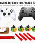 4x TMR Joystick Replacement Kit With Desoldering Heating Plate For Xbox Series S X Controllers Pro Grade Hall Effect Thumbs Sticks And Solder Wick Repair Tools TMR X1914FU components including joysticks and tools.