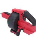Cordless Electric Drain Auger Knocks Out Nasty Drain Clogs Fast With 23 Foot Flexible Spiral Cable For Sinks Toilets And Bathtubs Heavy Duty Rechargeable Tool, side view.