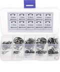 304 Stainless Steel E Clip Retaining Ring Set, 200 Pcs All In One Kit M1.5 To M10 External Rings storage box open view