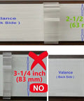 Six Pack Clear 2.5 Inch Window Blind Valance Clips Snap Right Onto Horizontal Blinds, measuring 2-1/2 inch and suitable for installation.