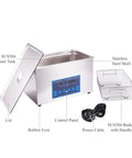 Premium Digital Degassing Ultrasonic Cleaner Tank With Smart Circuit And Heavy Duty Vacuum Mode For Jewelry PCB Engine Lab Projects. SUS304 stainless steel design with control panel.