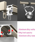 Heavy Duty Smooth Glide Sliding Barn Door Roller Set Built Different Metallic Chain Track For Room Dividers showing aluminum alloy components and 80kg load capacity.